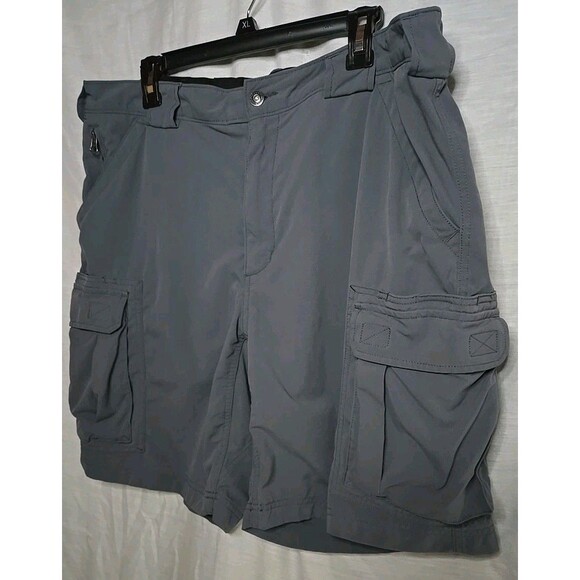Duluth Trading Co Cargo Hiking Shorts, Sz XL, 100% Nylon Gray/Blue - Picture 3 of 8